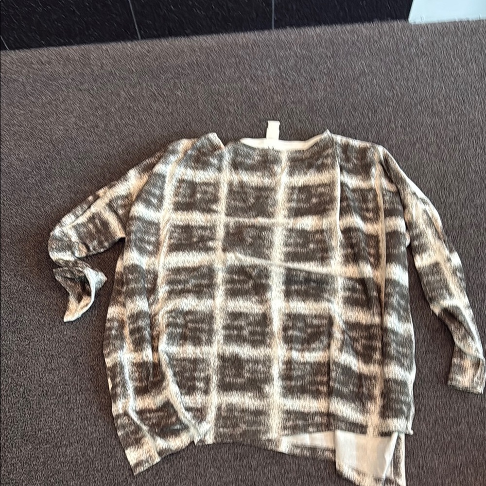M x Matthildur Plaid 3/4  Quarter Sleeve Shirt- Size L/XL